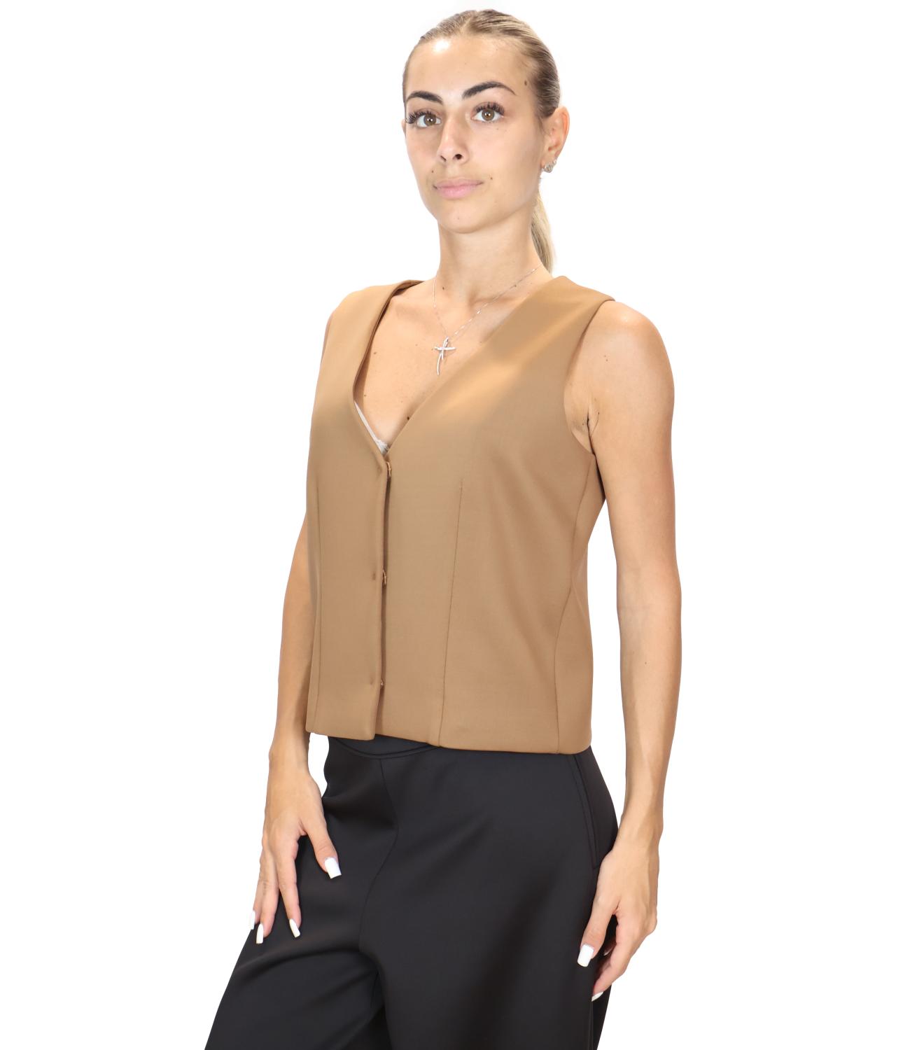 MM Giacca Gilet Mmledita nocciola Donna