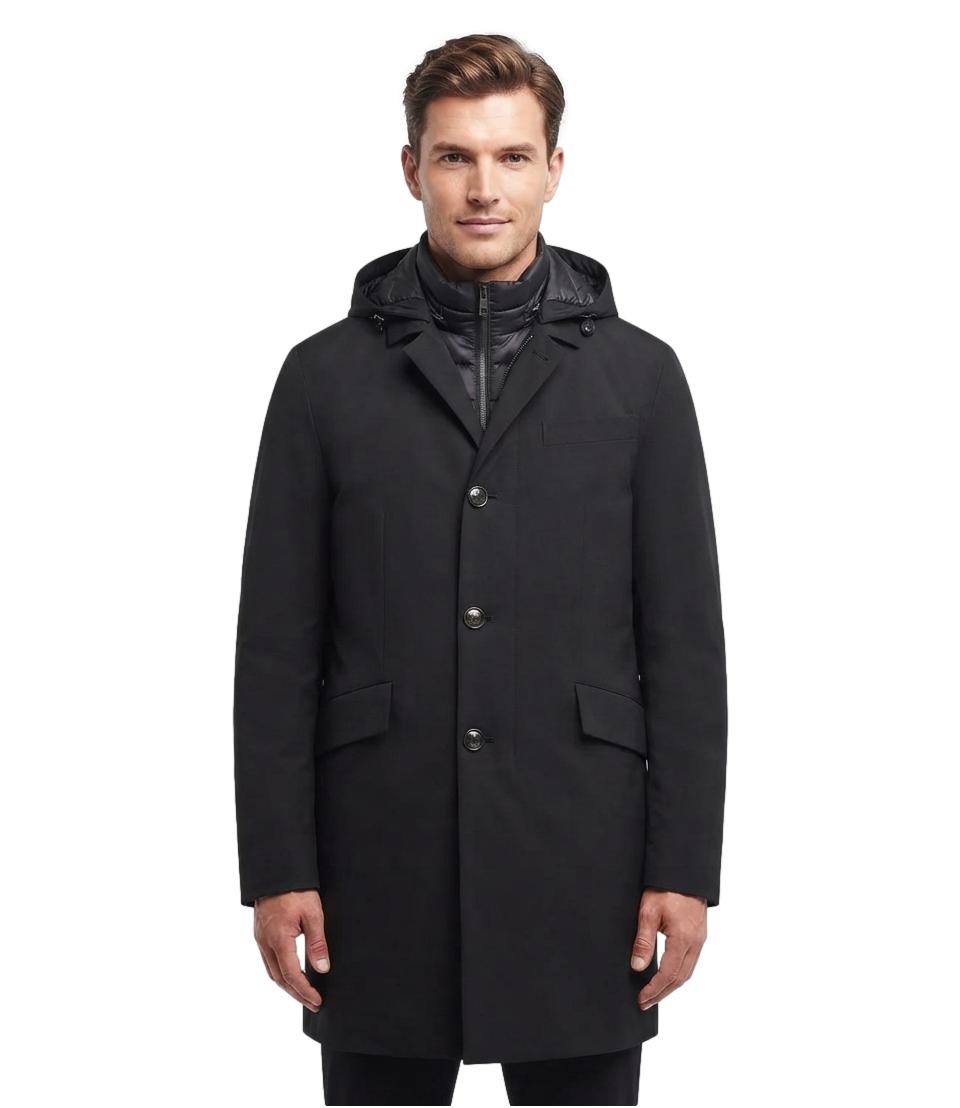 Montecore Cappotto Uomo Imbottito In Piuma Leggera Nero
