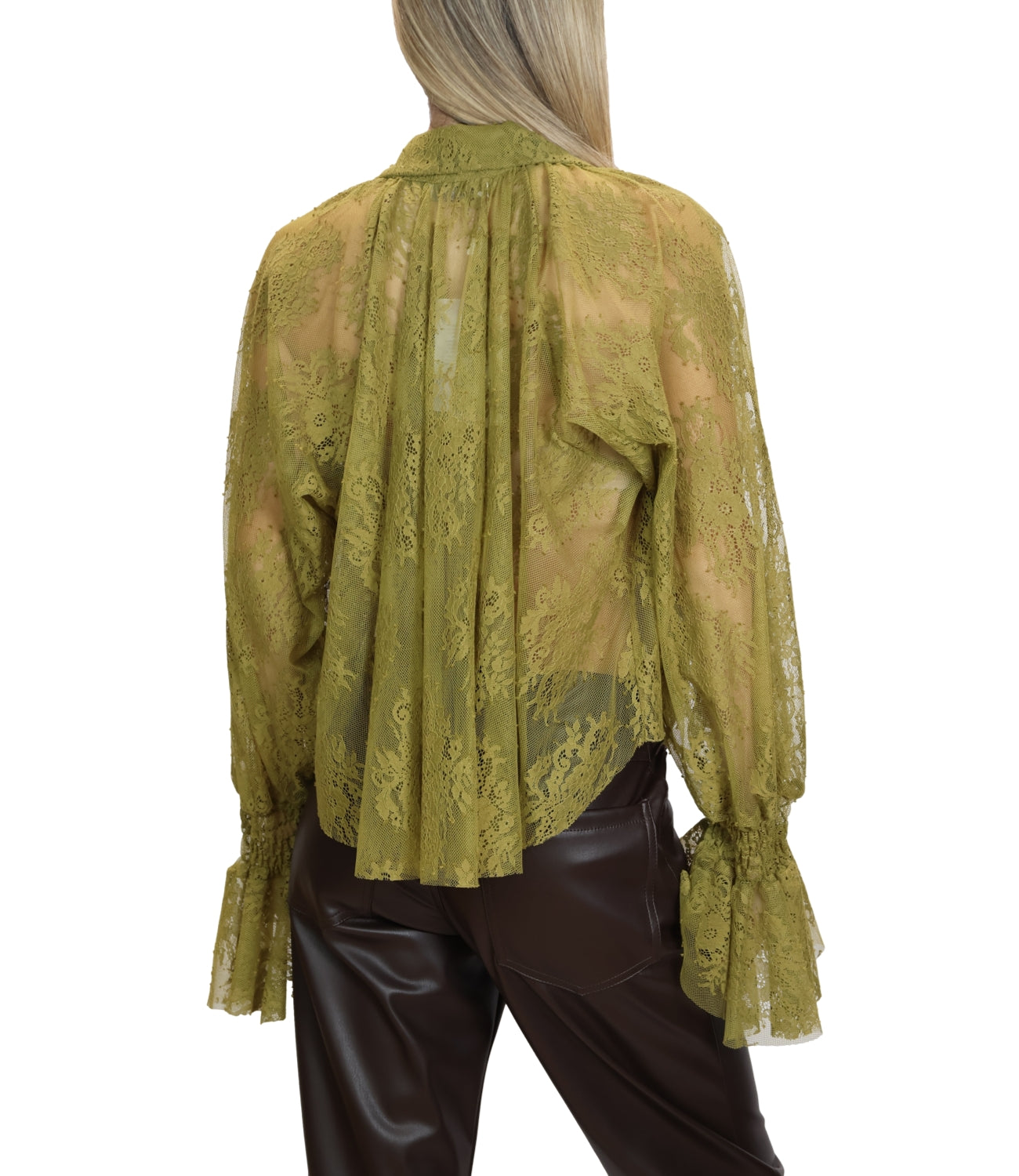 Motel Camicia Pizzo Olio Donna