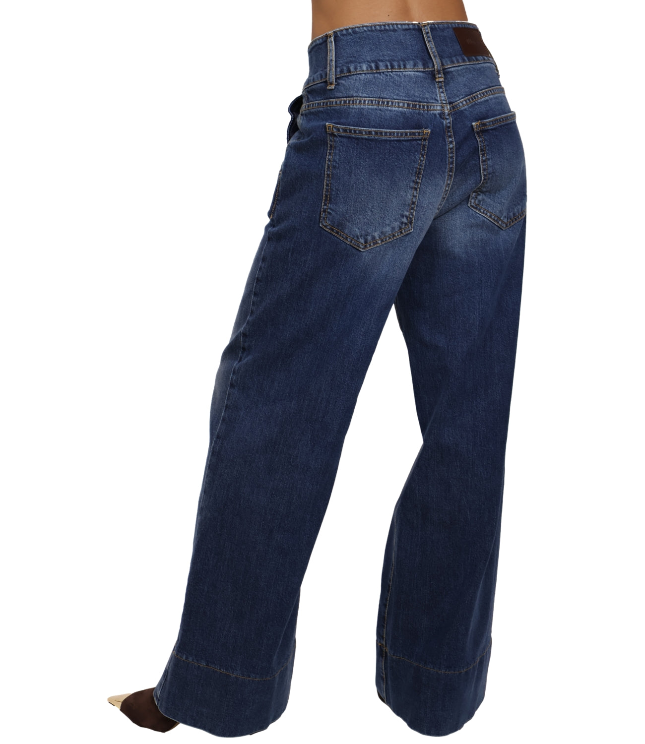 Motel Jeans Palazzo Denim Blu Donna