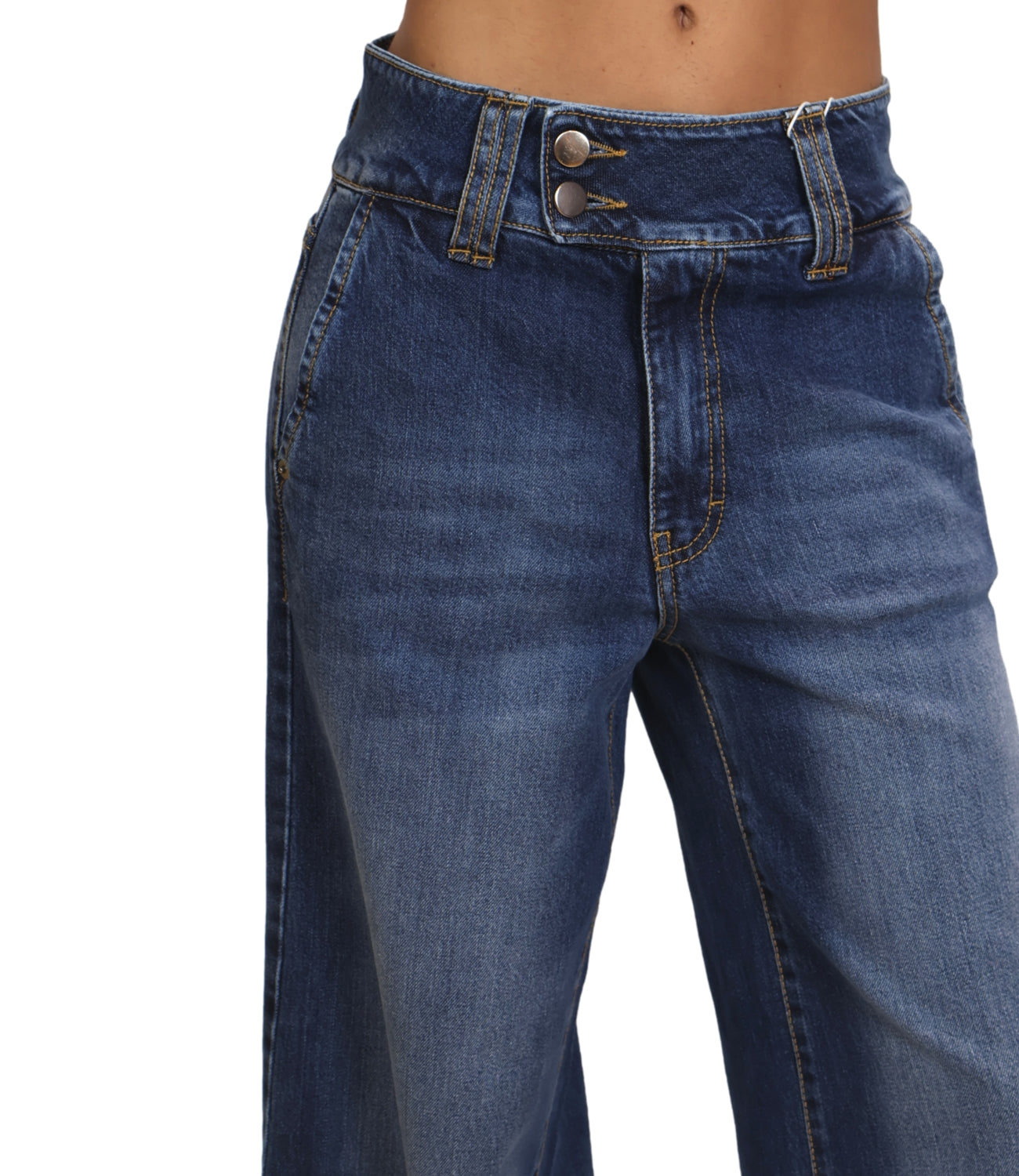 Motel Jeans Palazzo Denim Blu Donna
