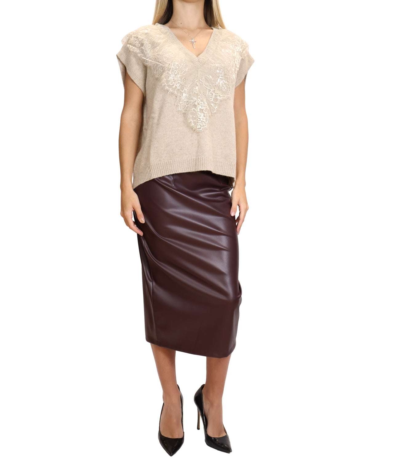Motel Gilet Pizzo Casha Donna