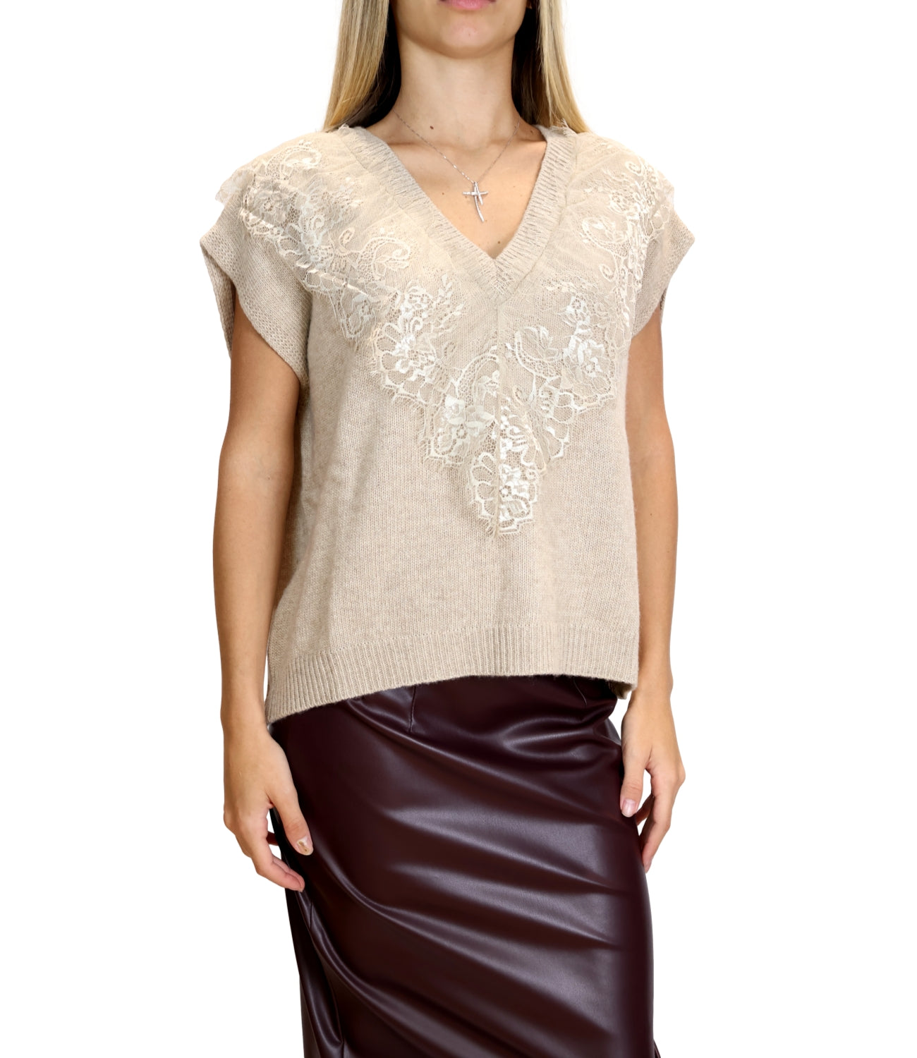 Motel Gilet Pizzo Casha Donna