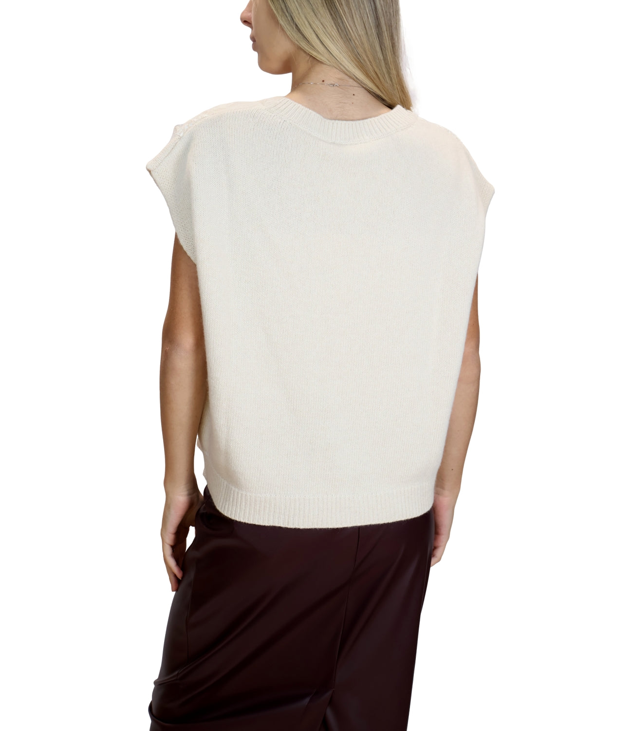 Motel Gilet Pizzo Naturale Donna