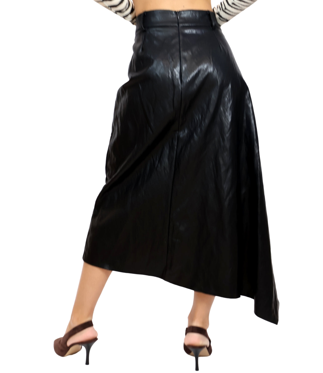 Motel Gonna Ecopelle Nero Donna
