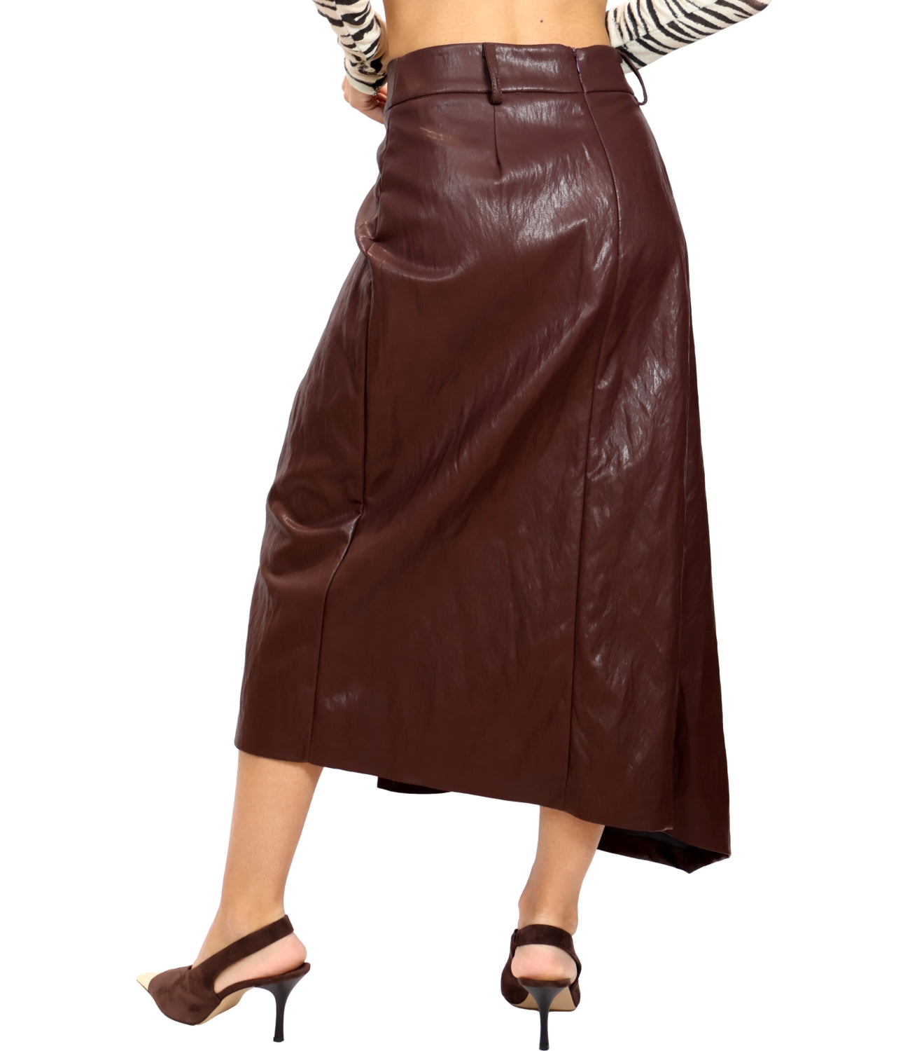 Motel Gonna Ecopelle Bordeaux Donna
