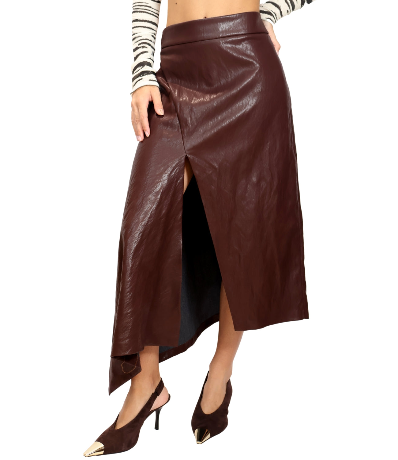 Motel Gonna Ecopelle Bordeaux Donna
