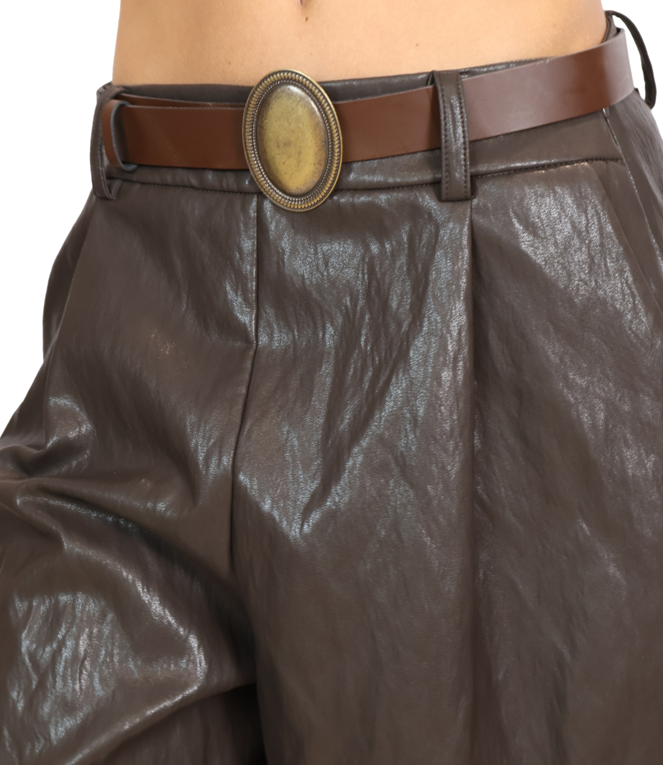 Motel Pantalone Ecopelle Moro Donna