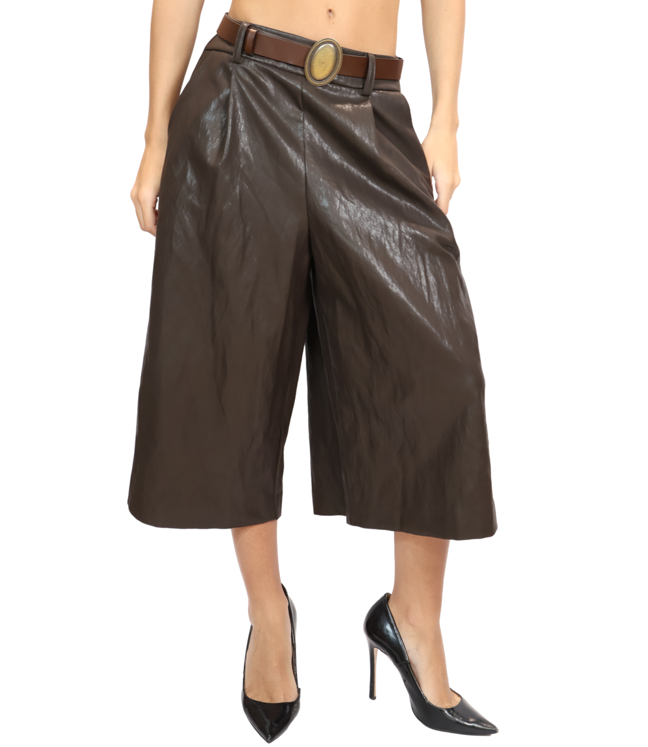 Motel Pantalone Ecopelle Moro Donna