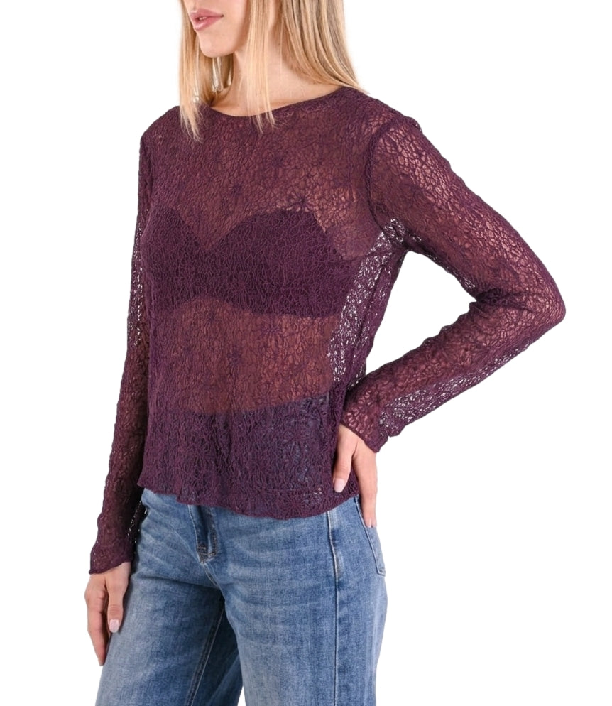 Myastreet Maglia Prugna Donna