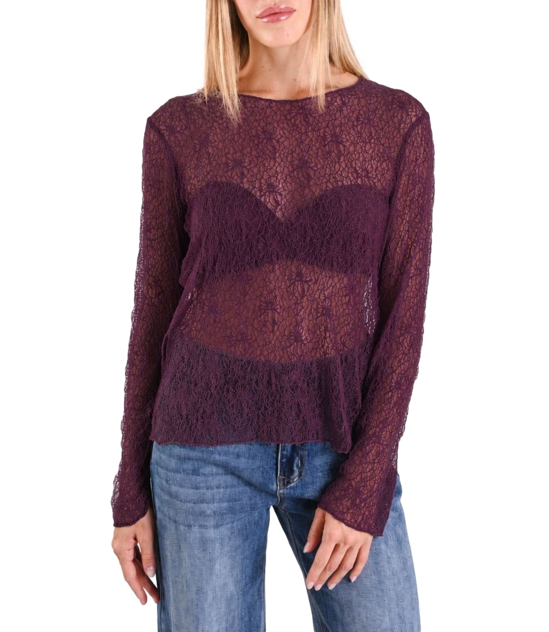 Myastreet Maglia Prugna Donna