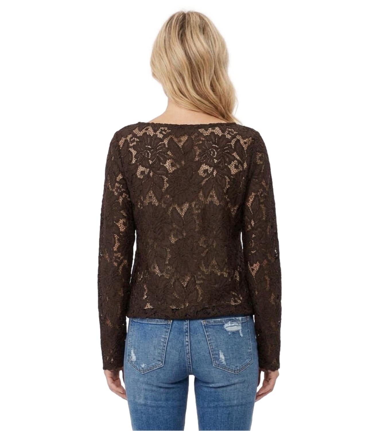 Maglia manica lunga Philia Loft donna marrone testa di moro