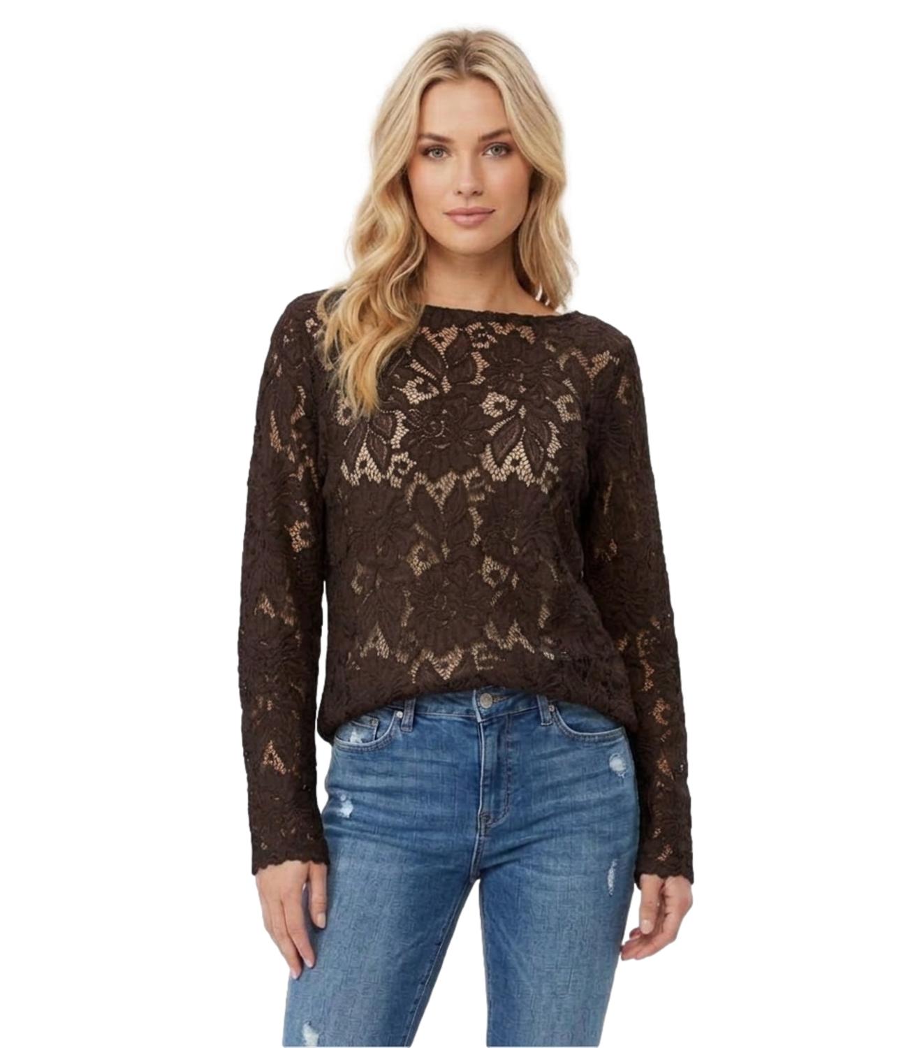 Maglia manica lunga Philia Loft donna marrone testa di moro