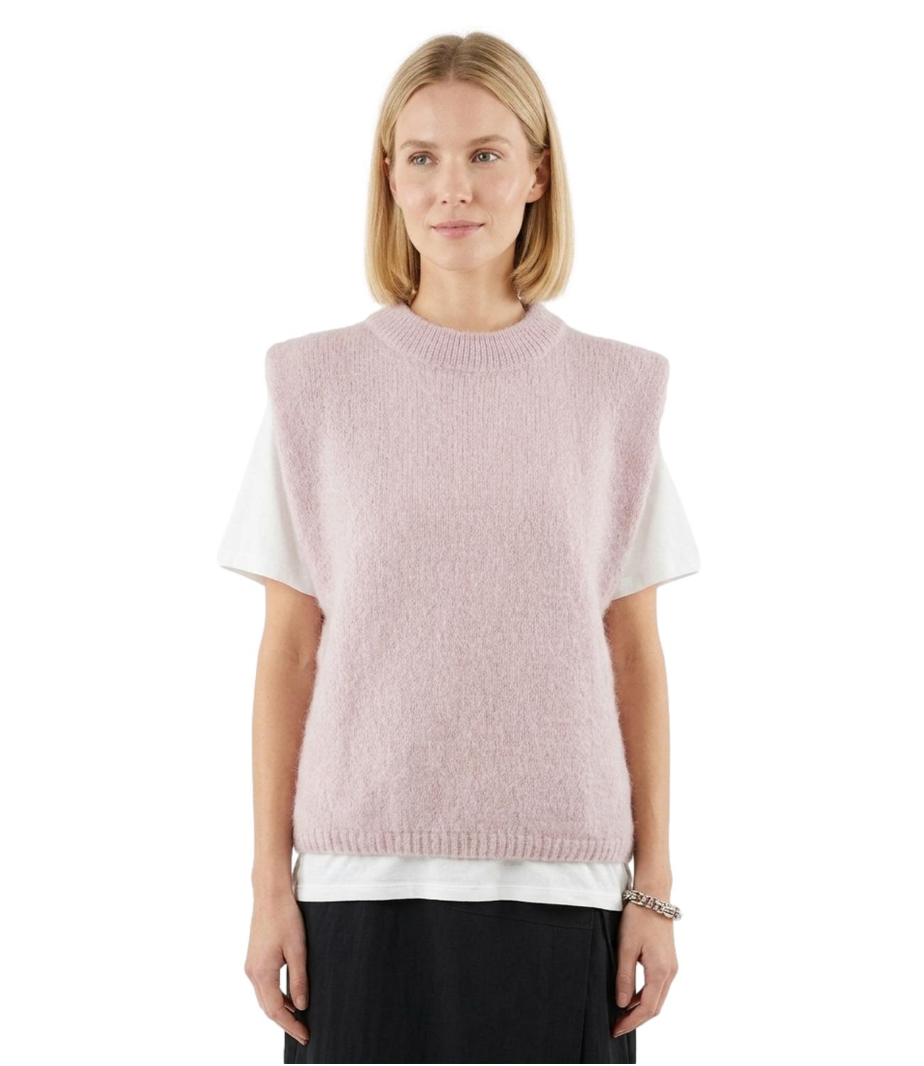 Maglia gilet Philia Loft rosa in misto lana