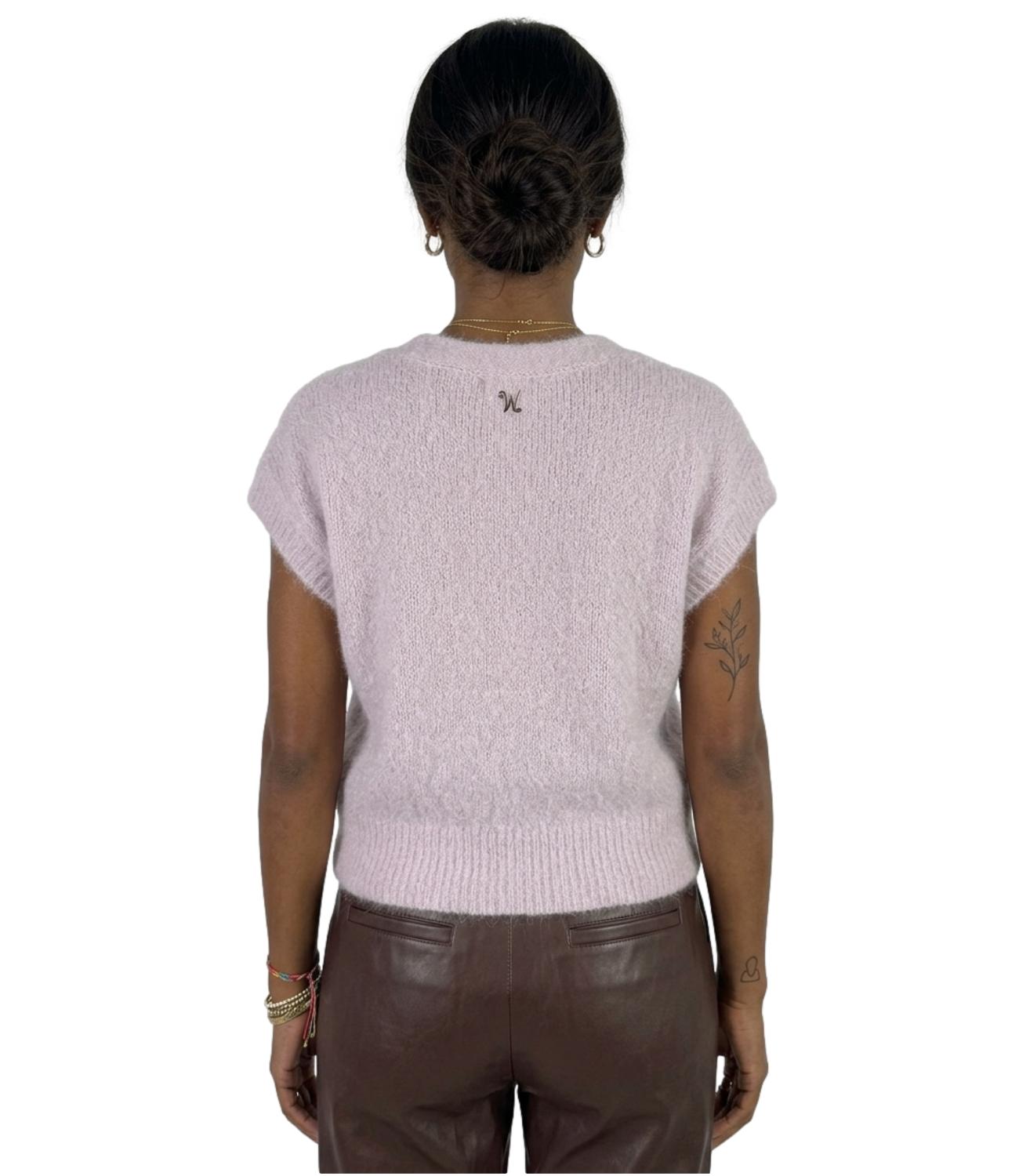 Cardigan Philia Loft rosa chiaro in misto lana