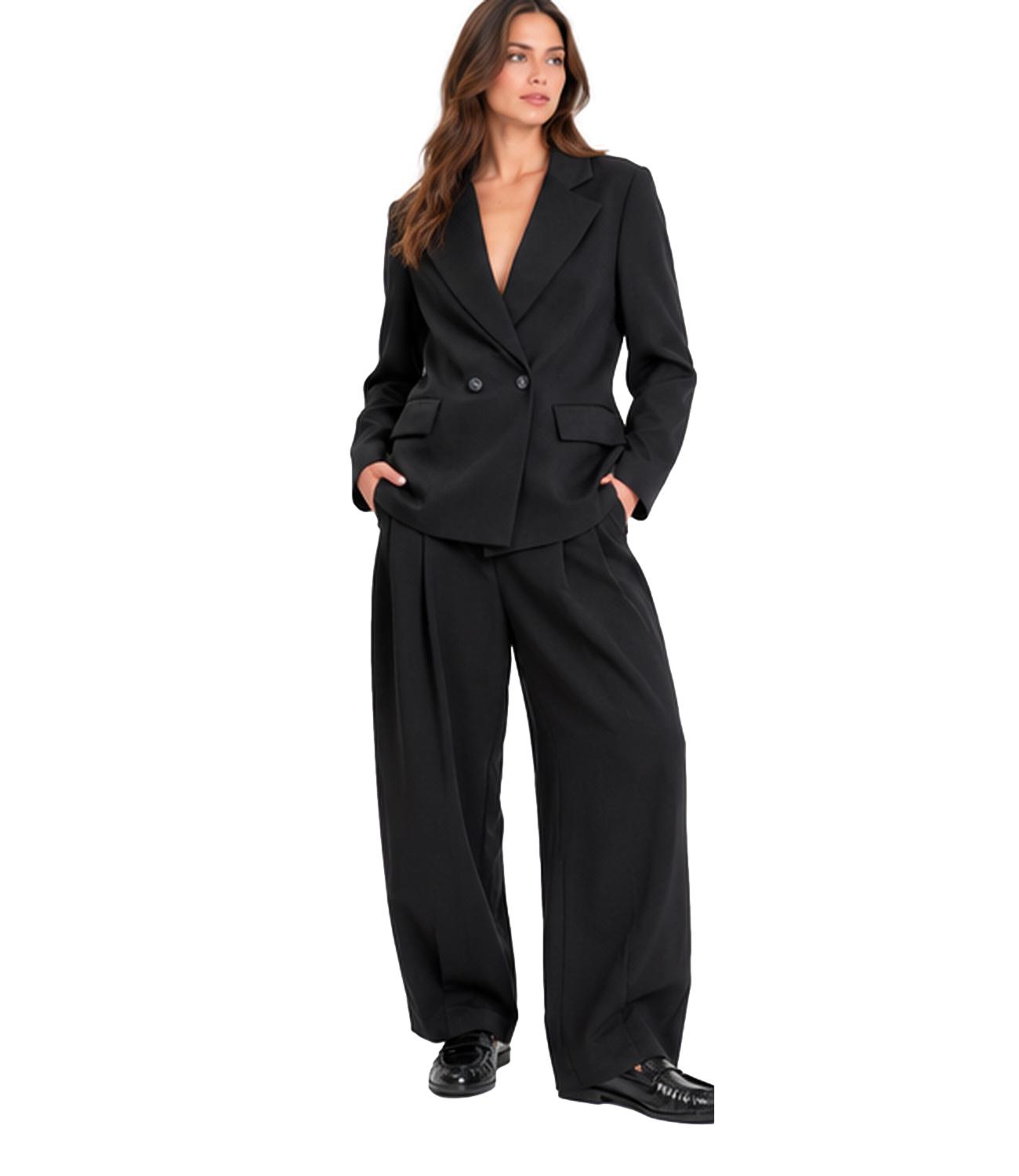 Pantalone nero Philia Loft donna wide leg