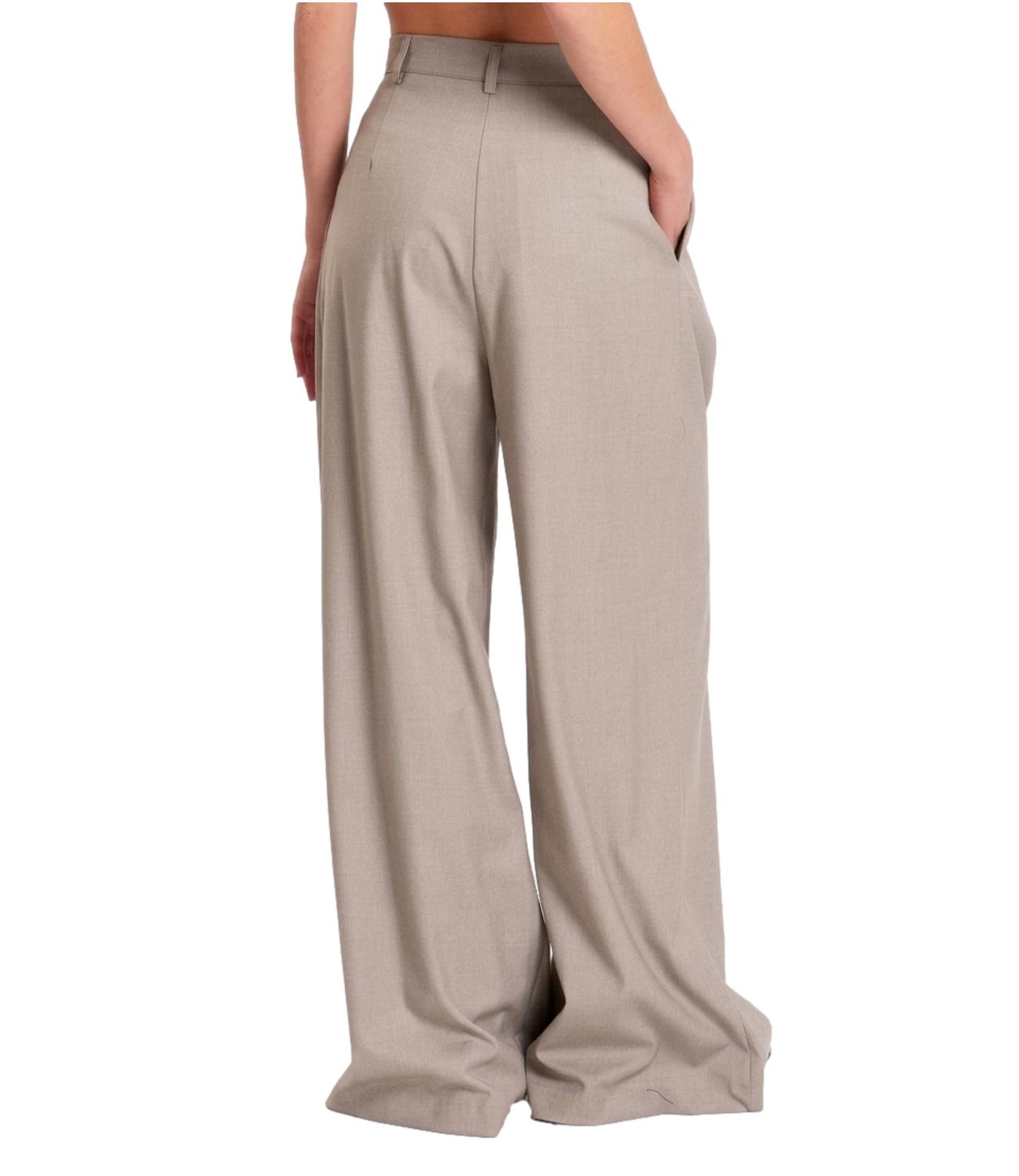 Pantalone beige Philia Loft donna wide leg