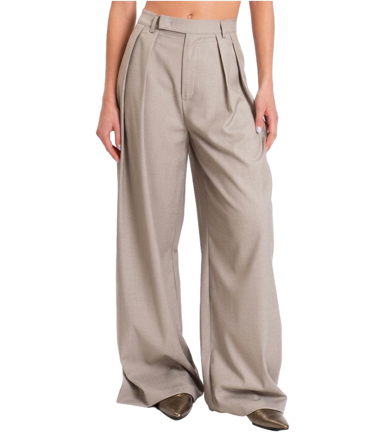 Pantalone beige Philia Loft donna wide leg