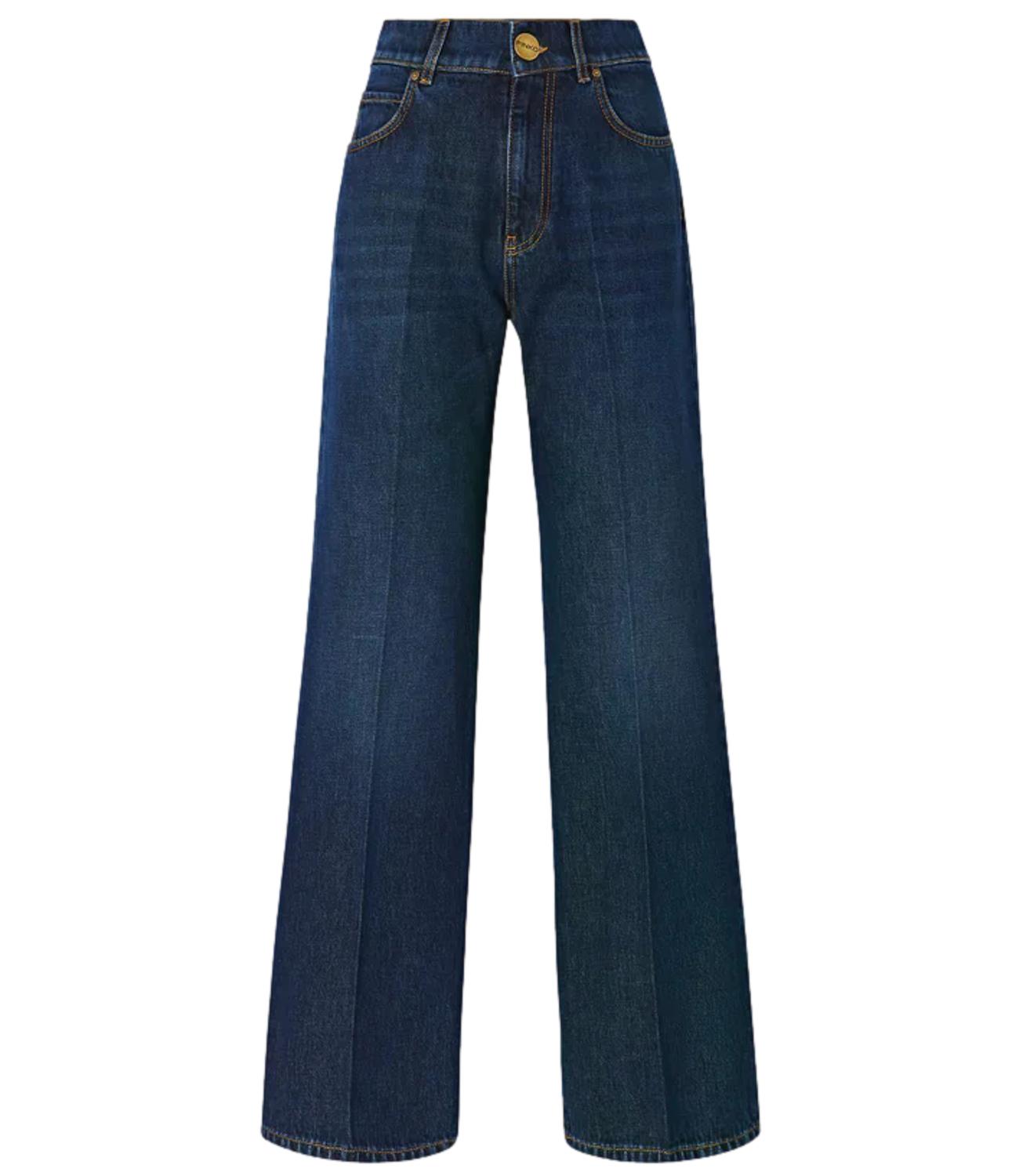 Pinko Jeans Wanda Wide Leg Blue Denim donna