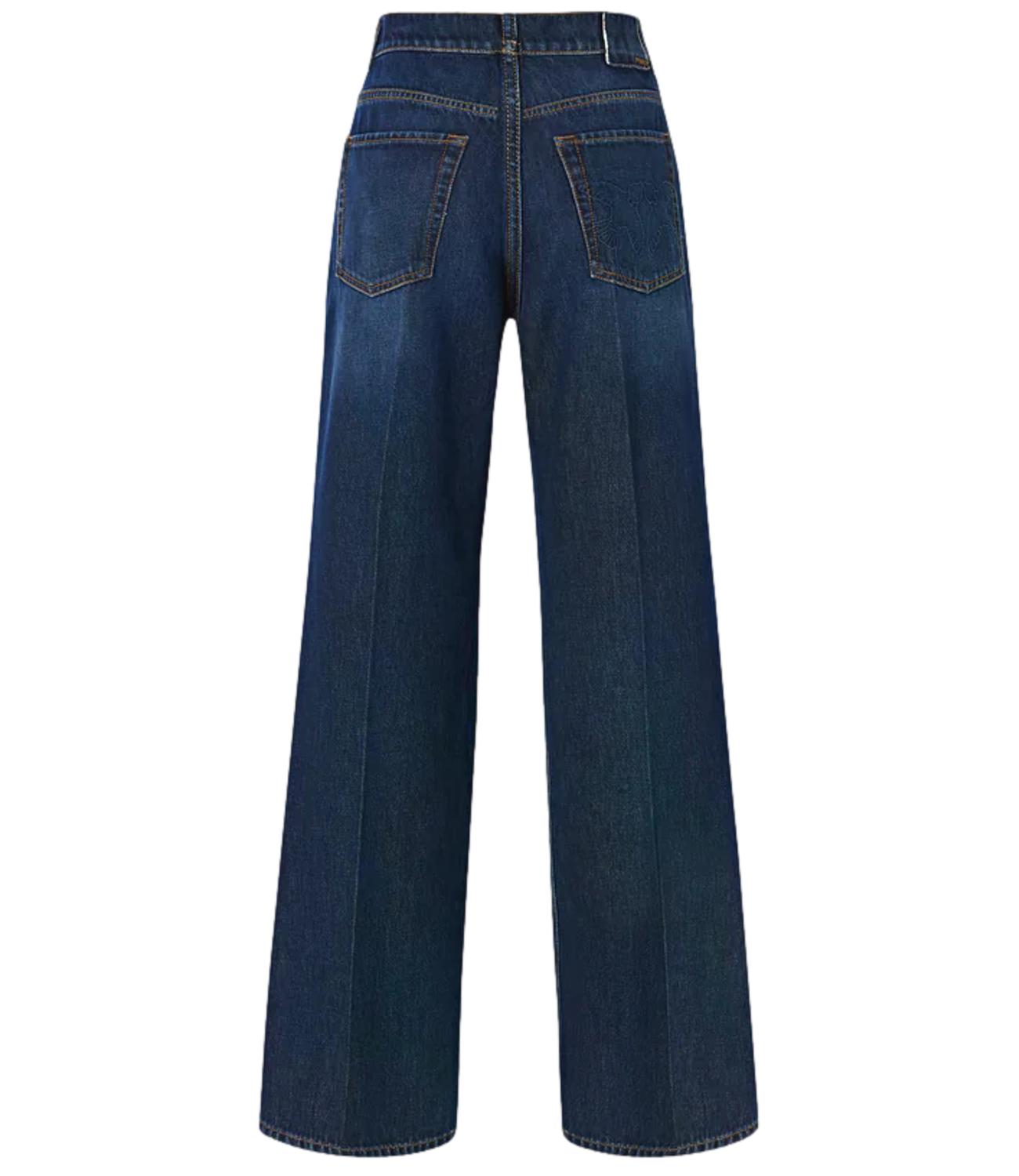 Pinko Jeans Wanda Wide Leg Blue Denim donna