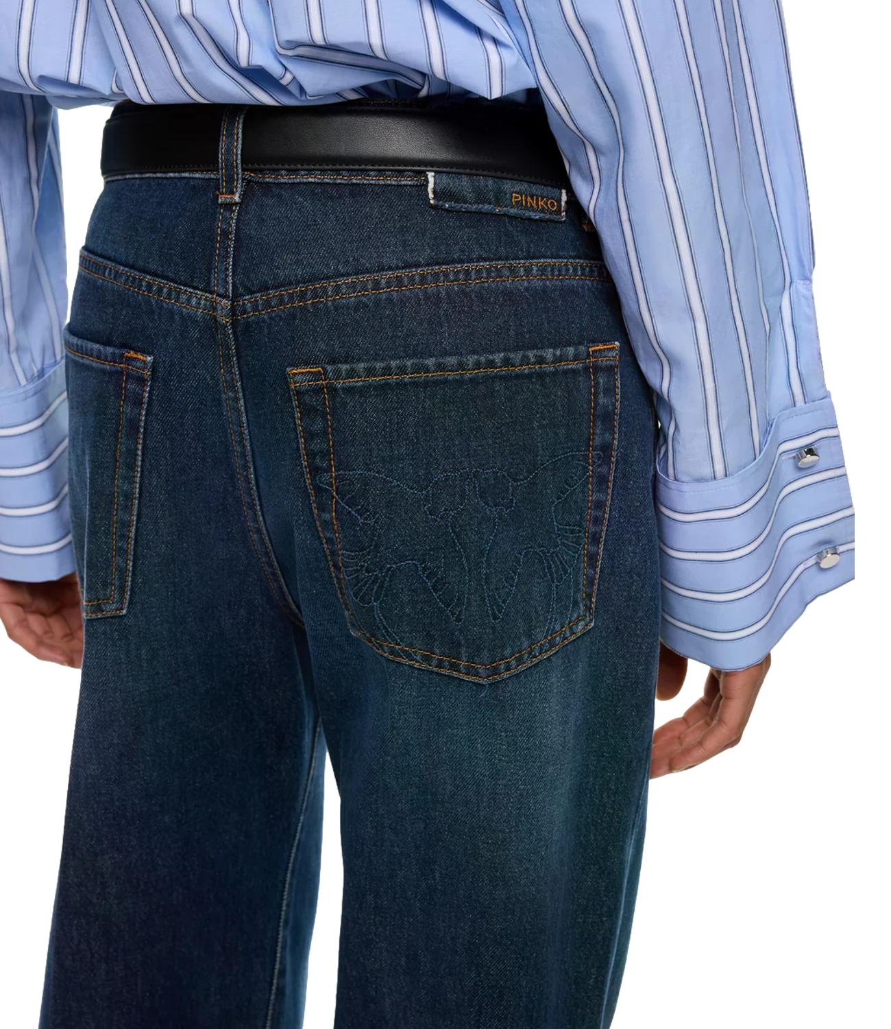 Pinko Jeans Wanda Wide Leg Blue Denim donna