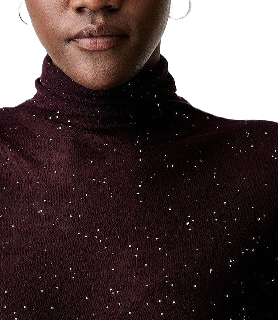 Pinko Moss Maglia paillettes prugna