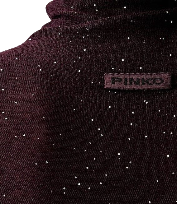 Pinko Moss Maglia paillettes prugna