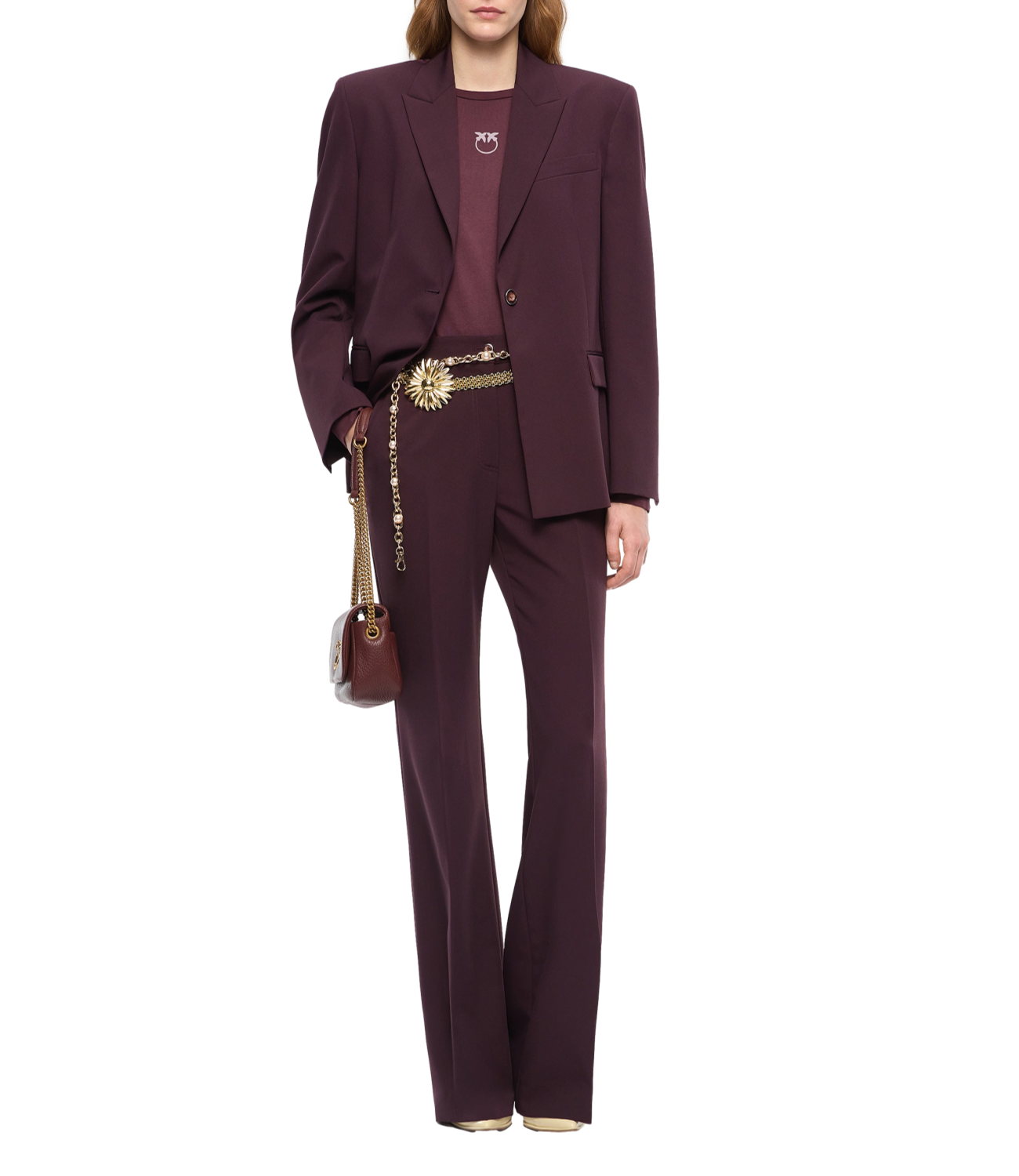 Pinko Petalo Pantalone Fluido bordeaux