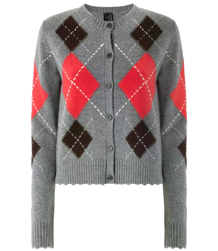 Pinko Cardiff Cardigan grigio/marrone/rosso
