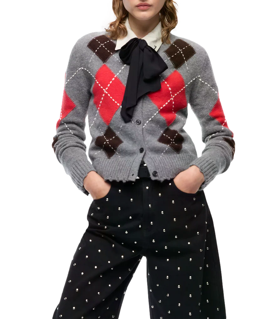 Pinko Cardiff Cardigan grigio/marrone/rosso