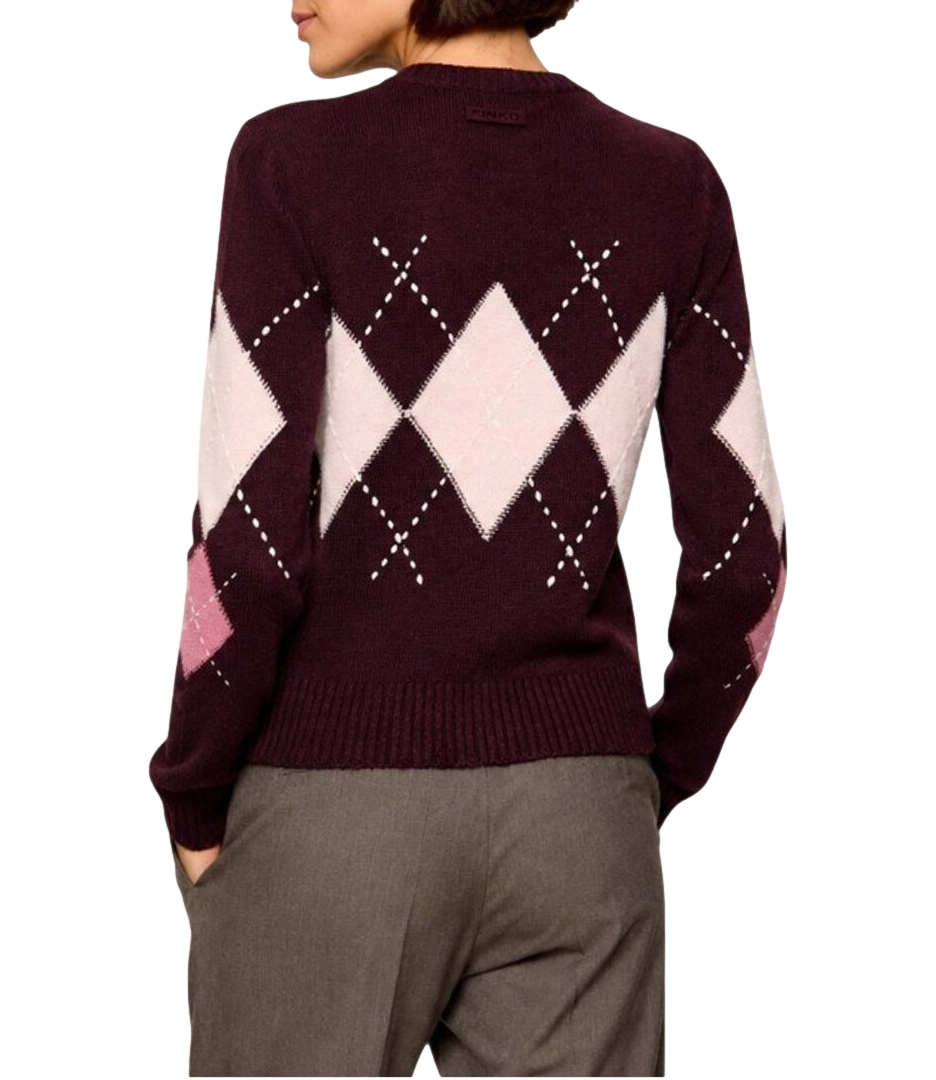 Pinko Cardiff Cardigan bordeaux/rosa/beige