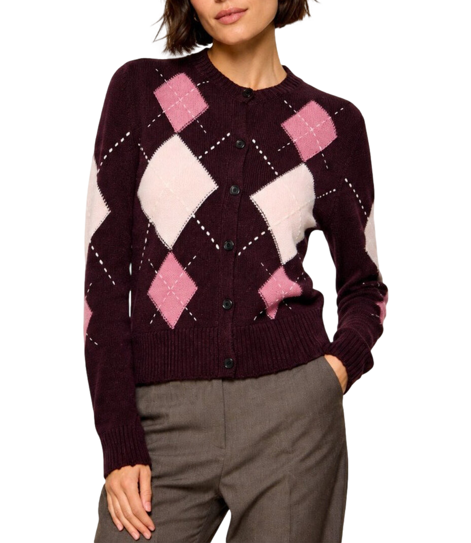 Pinko Cardiff Cardigan bordeaux/rosa/beige