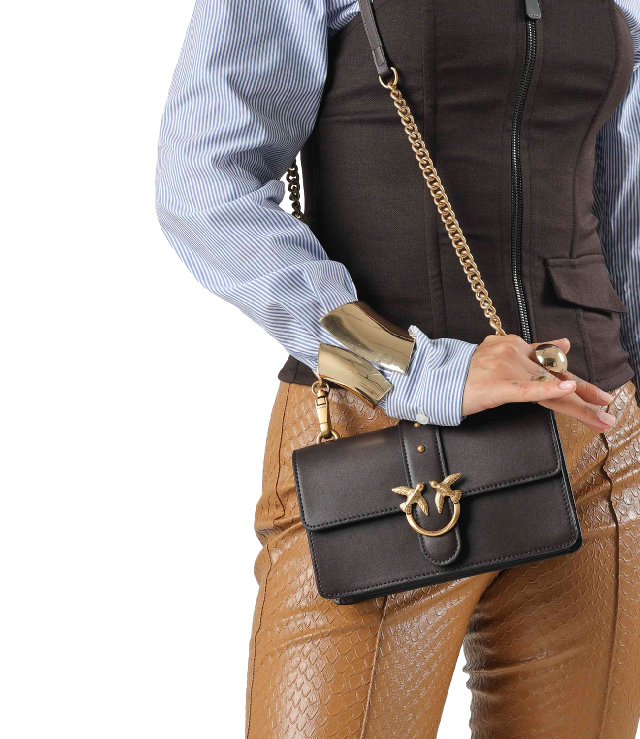 Pinko Love Bag One piccola marrone marasca
