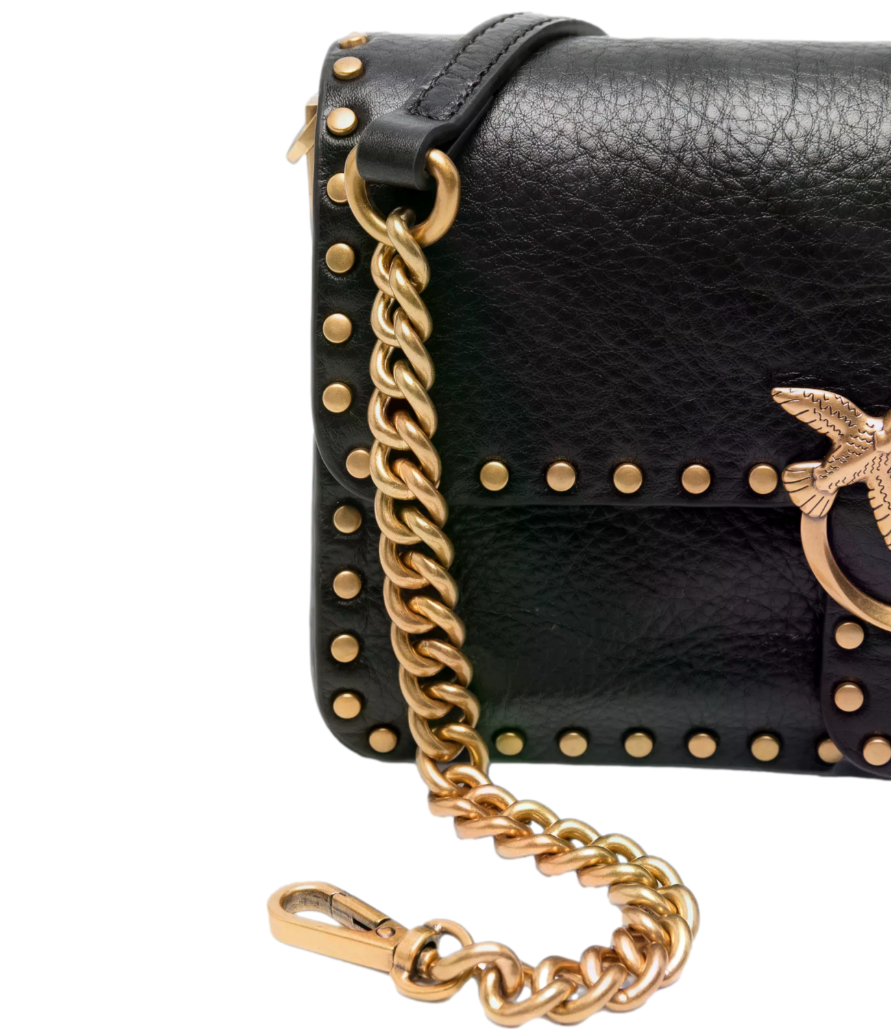 Pinko borsa nera Love One Slouchy Mn. Studs Small