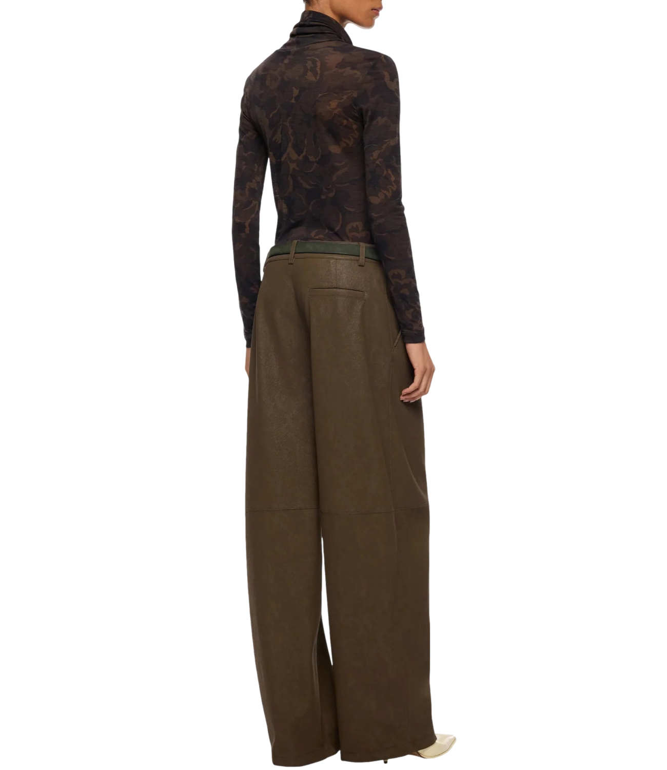 Pinko Barolo Pantalone Effetto Nabuk verde faggio