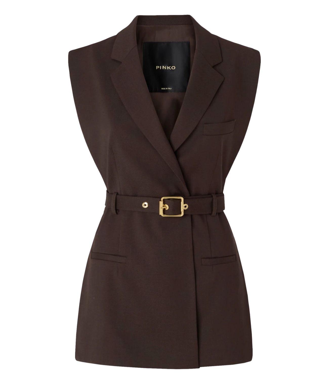 Pinko Nuraqus Gilet marrone oltre buio