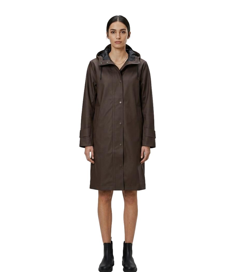 Rains Nara W Long Jacket W3 marrone donna