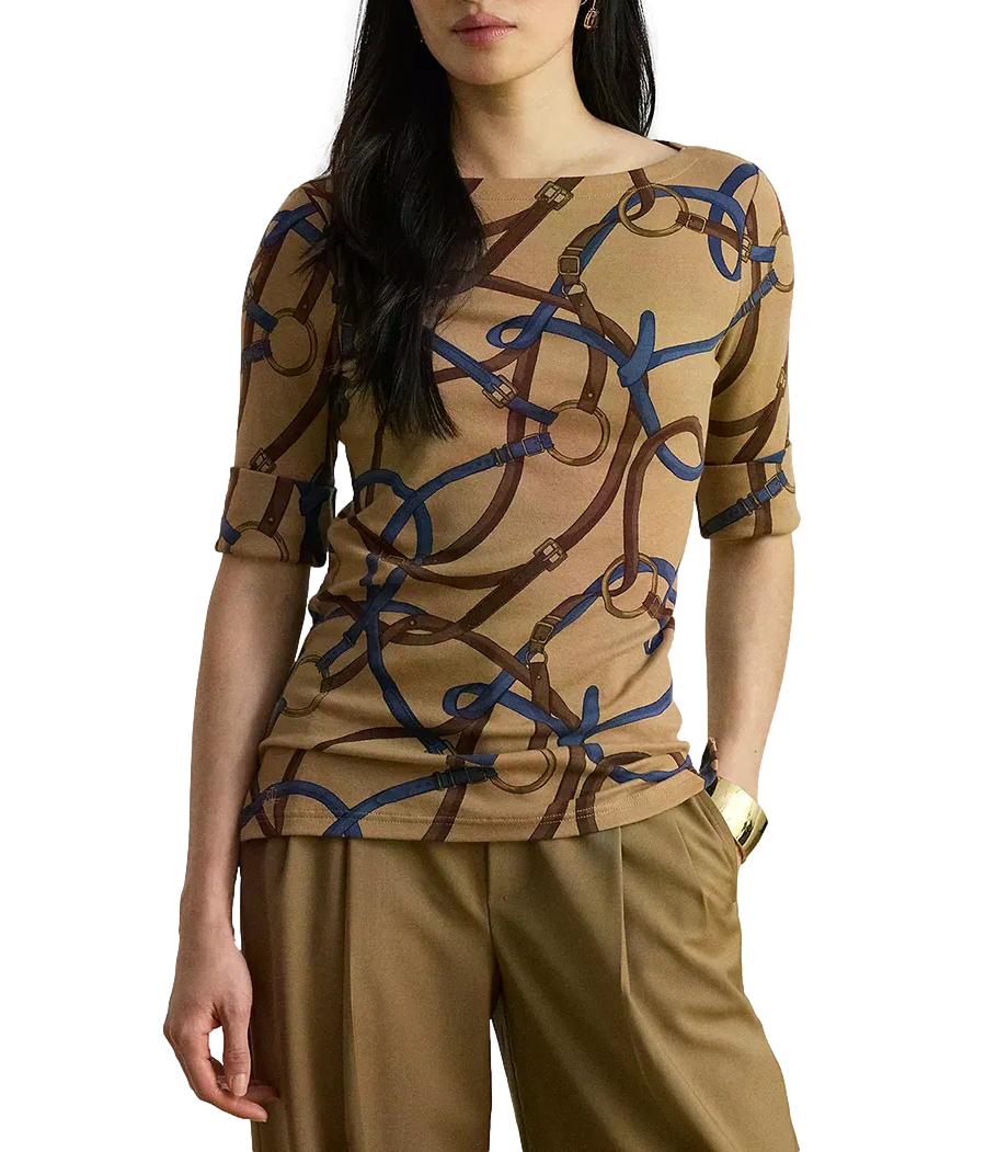 Polo Ralph Lauren maglia Knit-T-Shirt camel multi
