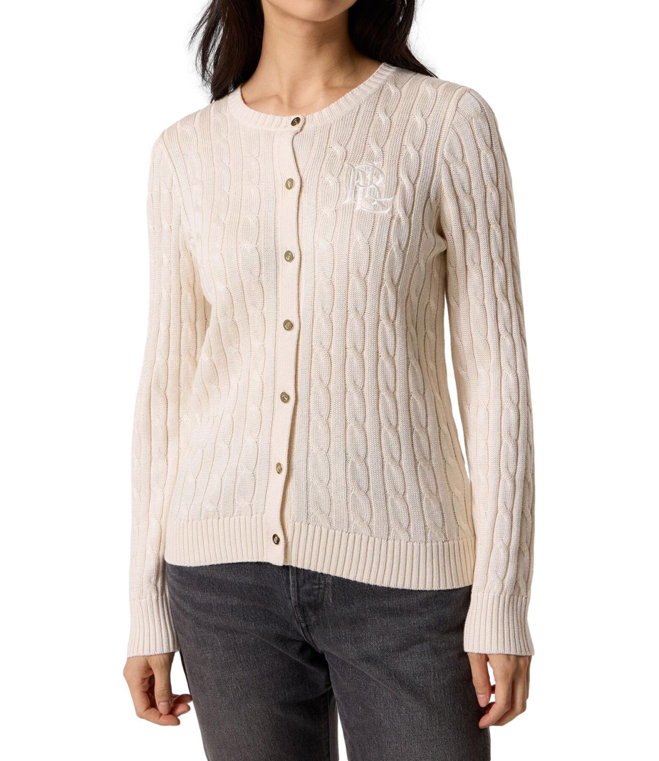 Sweater-Cardigan beige mascarpone cream