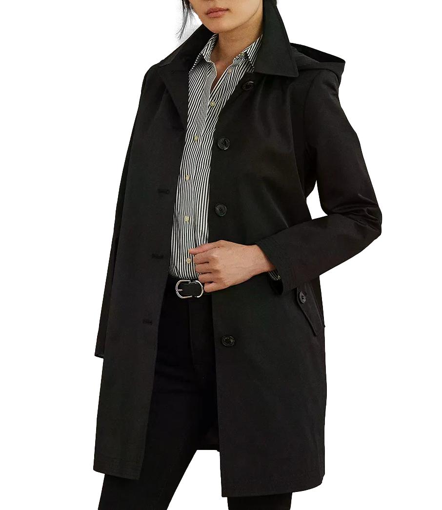 Giacca nera Ralph Lauren Rn 34"-Lined-Coat