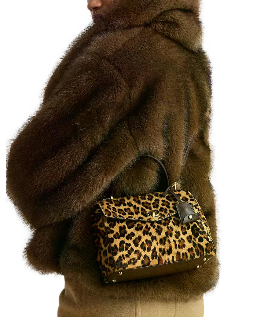 Borsa Farrah Satchel-Small leopard