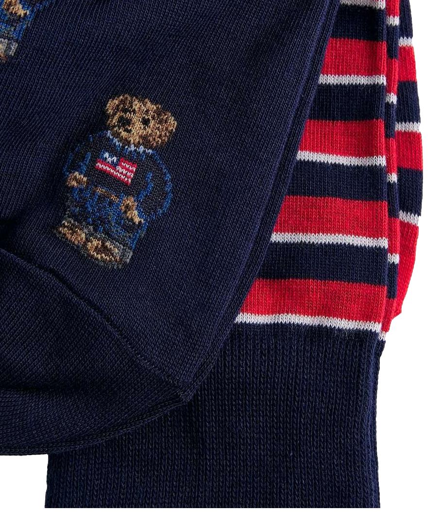 Ralph Lauren Calzini 2Pk Dnm Bear-Ankle-2 Pack Navy