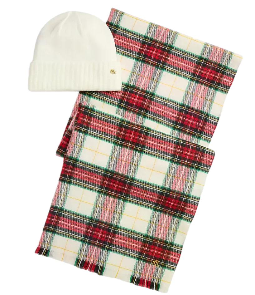 Ralph Lauren Wvn Hat Set-Gift Box Set Cream Stewart Donna