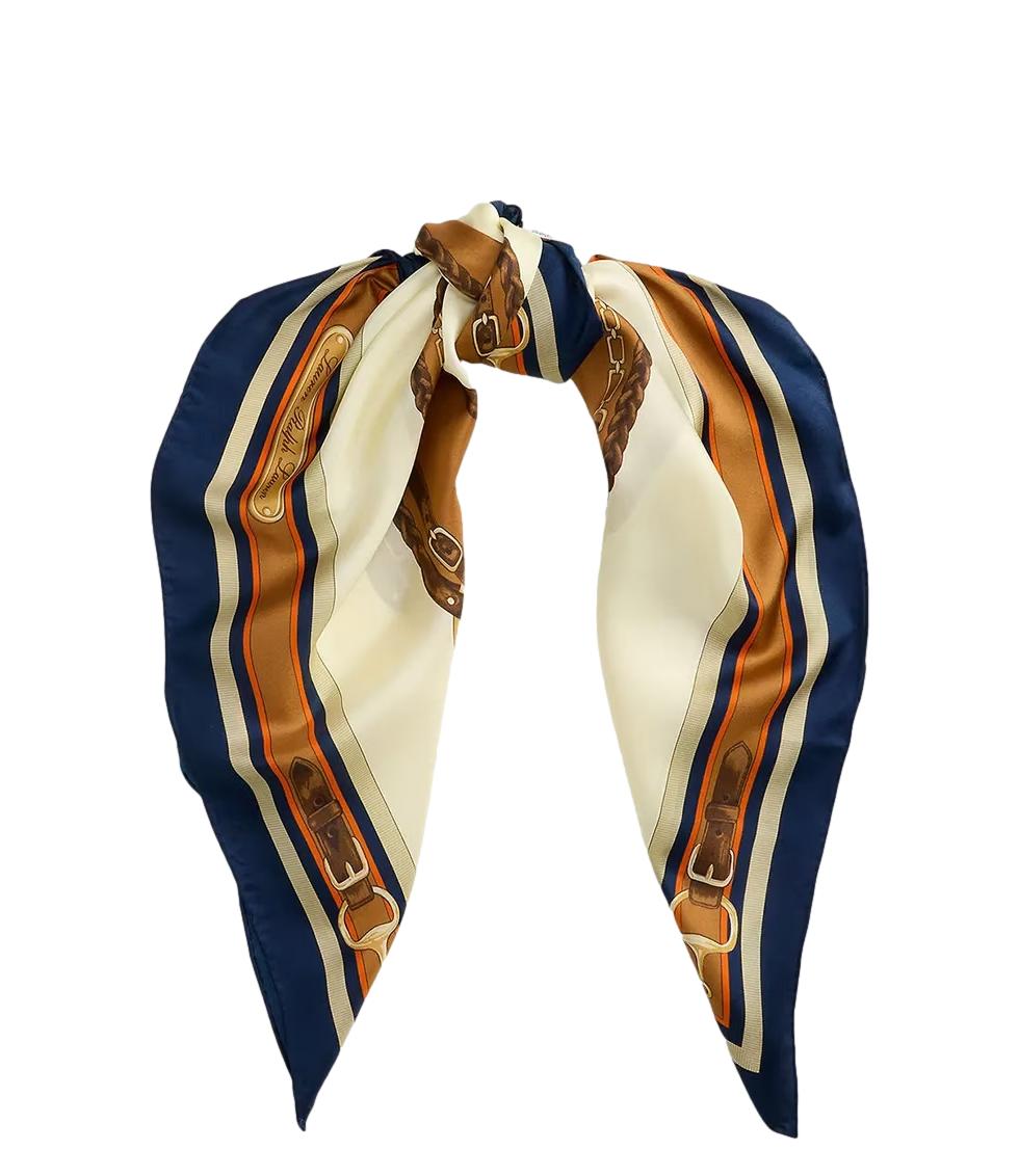 Polo Ralph lauren foulard quadrato panna blu