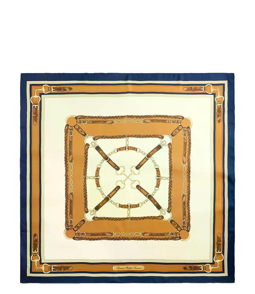 Polo Ralph lauren foulard quadrato panna blu