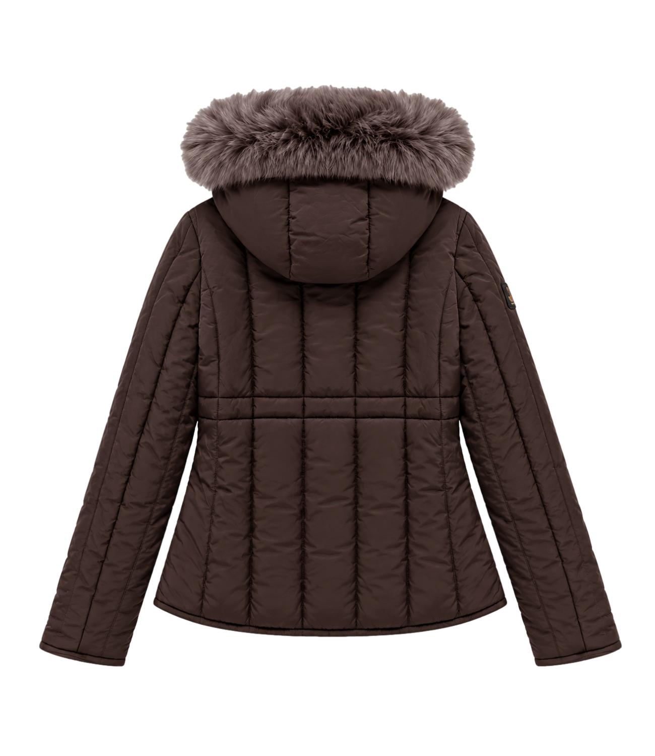 Refrigiwear marrone piumino short berna fur jacket donna