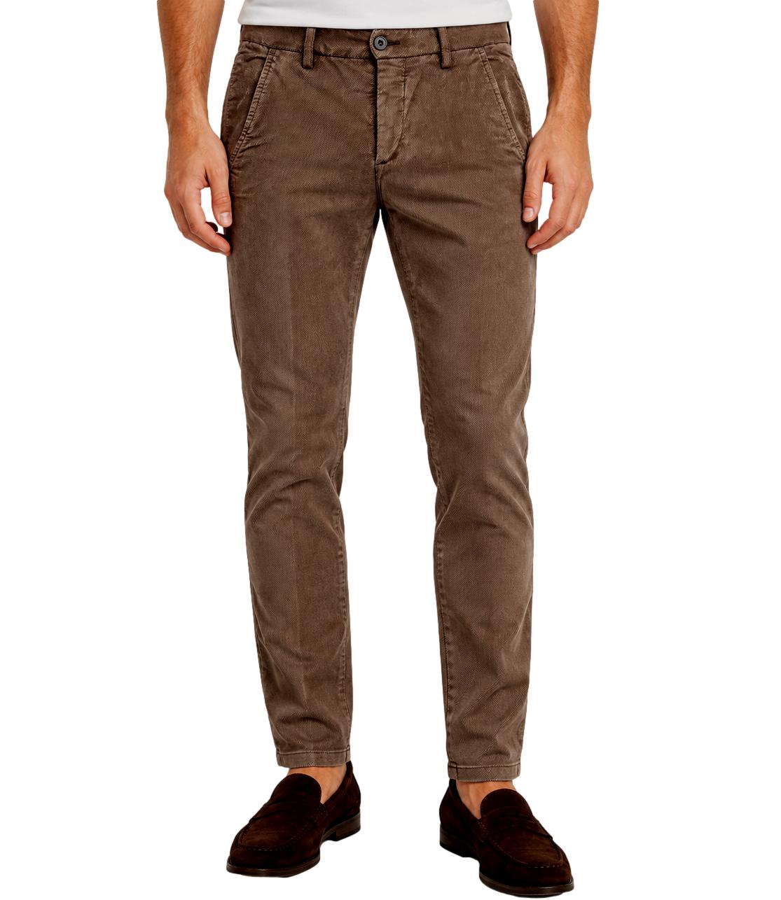Roy Roger's Pantalone velluto Diagonal cord elastane marrone scuro