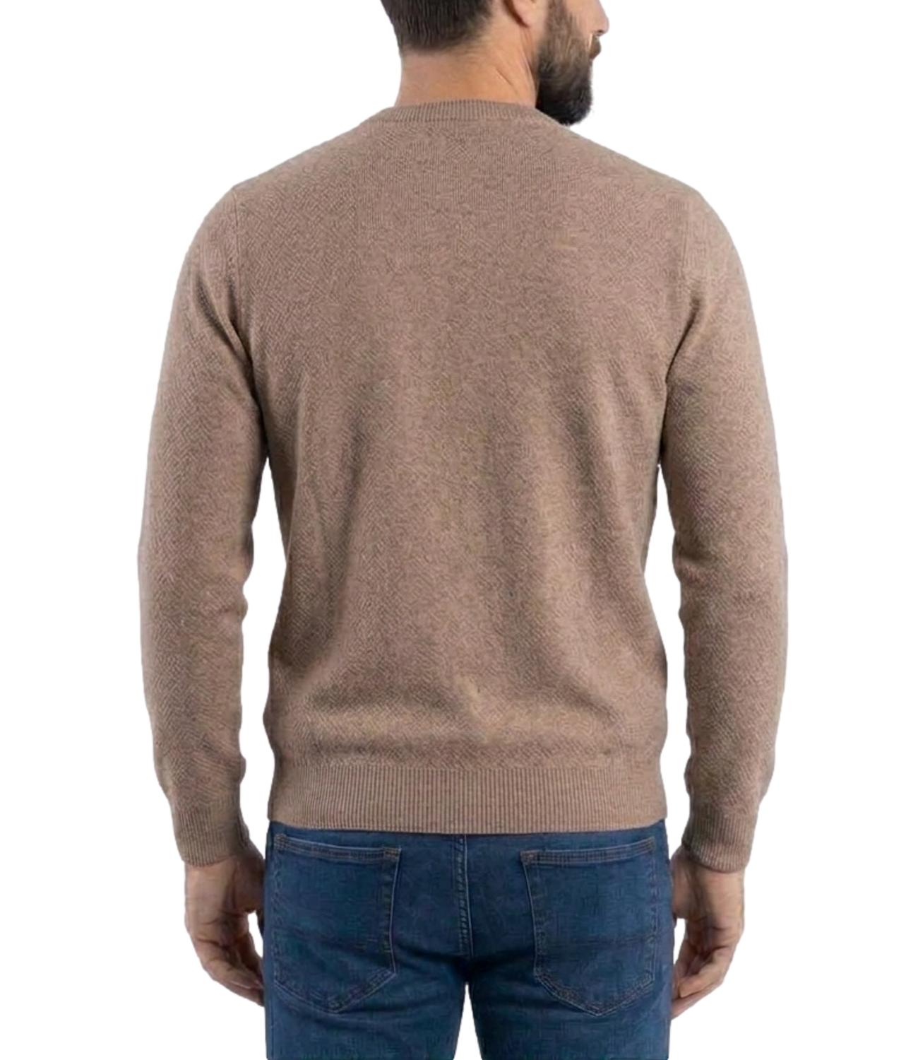 Roy Roger's pullover Crew man wool beige scuro