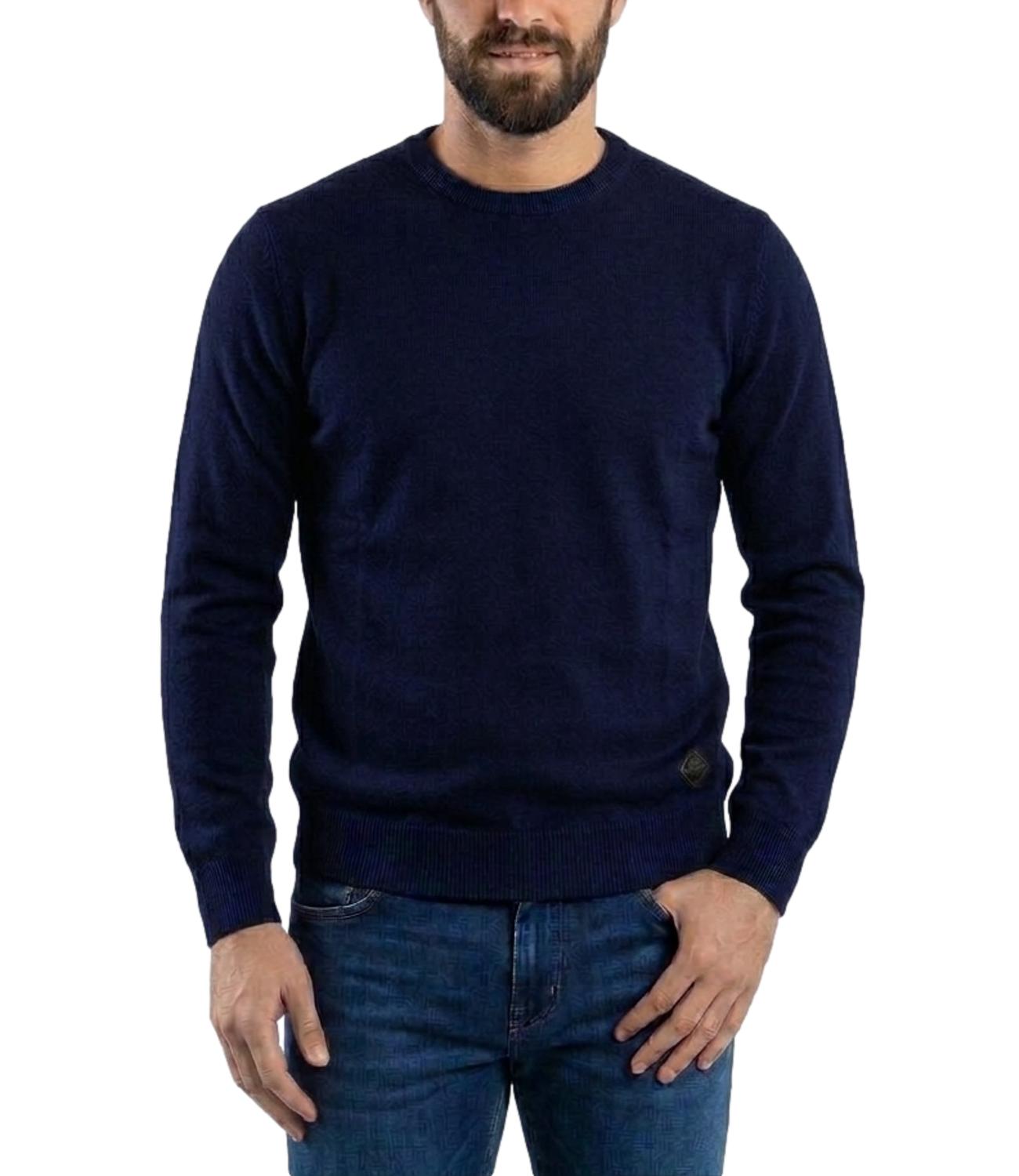 Roy Roger's pullover Crew man wool blu navy