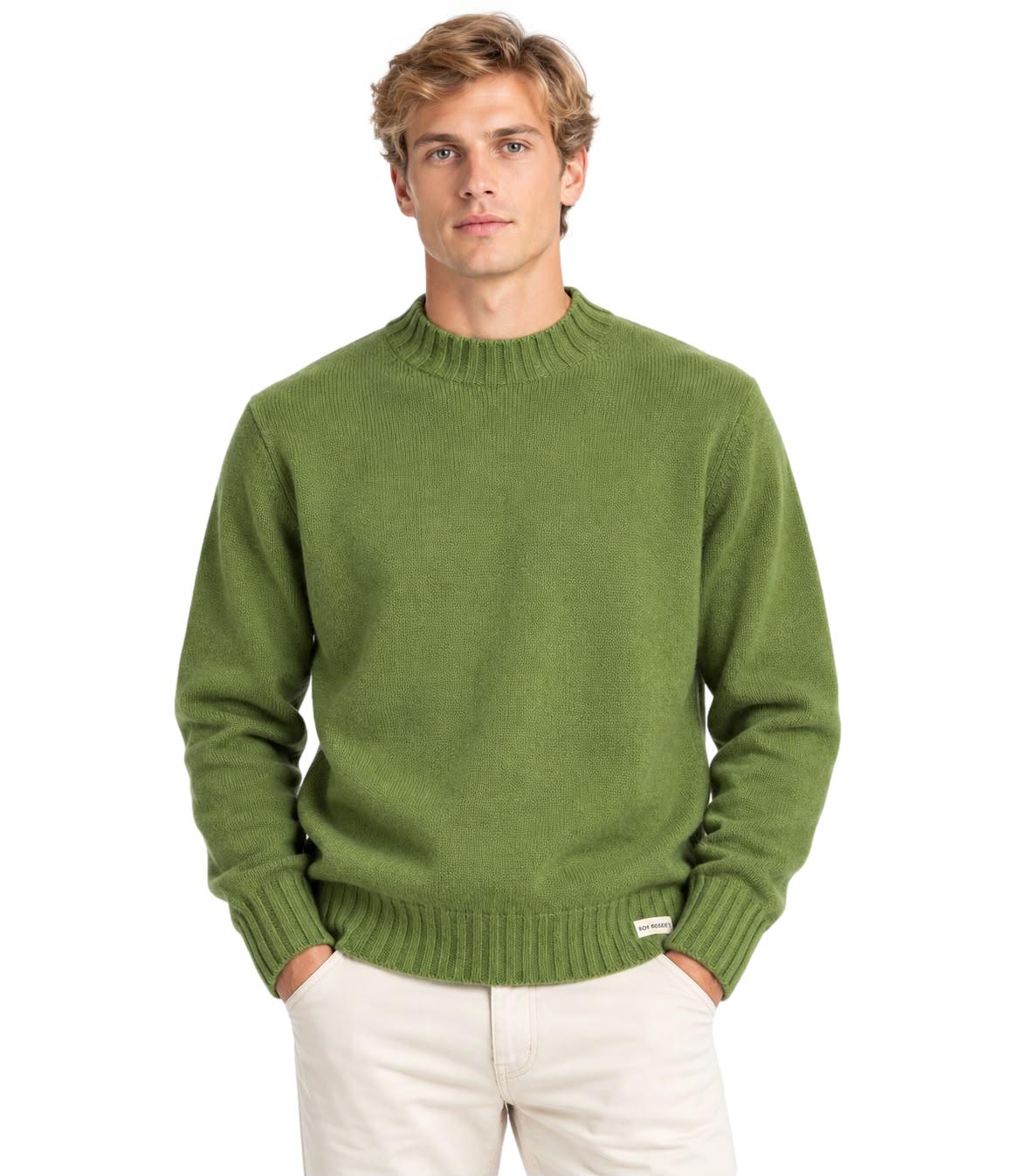 Roy Roger's Soft Crew Neck merino wool verde chiaro